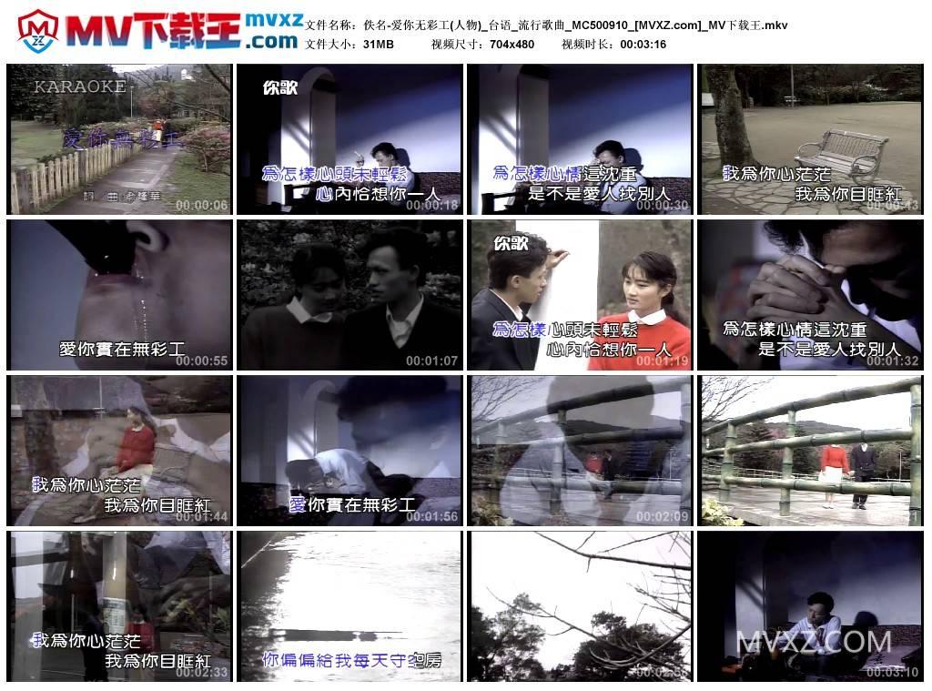 佚名-爱你无彩工(人物)_台语_流行歌曲_MC500910